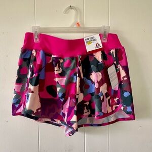 NWT Reebok Pink and Purple Colorful Athletic Shorts Lightweight Performance